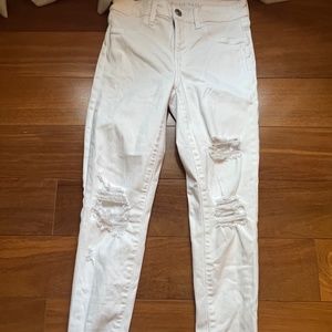 American Eagle White Ripped Jeans